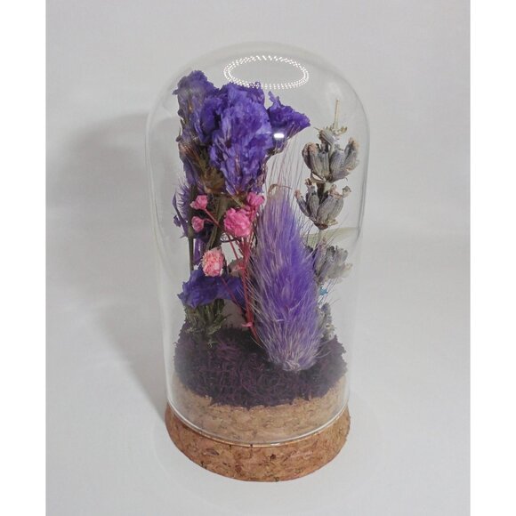 Praying Mantis Crystal & Flowers Oddity Jar insect taxidermy curiosity dome goth - Picture 15 of 15